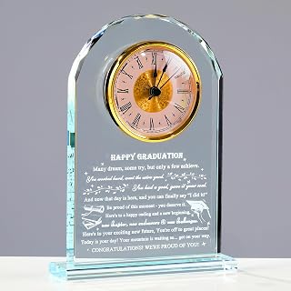 Qianwei Graduation Gift for Her Him - Crystal Clock Class of 2026 Gifts Present Women Men College Middle High School Congrats Grad Graduate Present Keepsake for Masters Degree Phd Senior Student