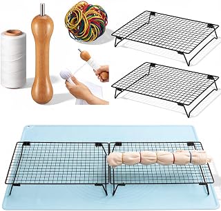 Wavwavw Tie-dye Tool Set for DIY Tie Dying Projects Crafts Supplies | Include 1 Sinew Puller 1 Roll White Waxed Thread 2 Stainless Steel Brackets and 1 Non-slip Silicone Pad 100pcs Rubber Band
