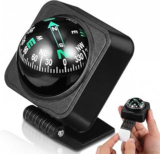 POPETPOP Car Dashboard Compass Ball Adjustable Marine Compass for Boat and Vehicle Navigation Mount for Accurate Direction Guidance