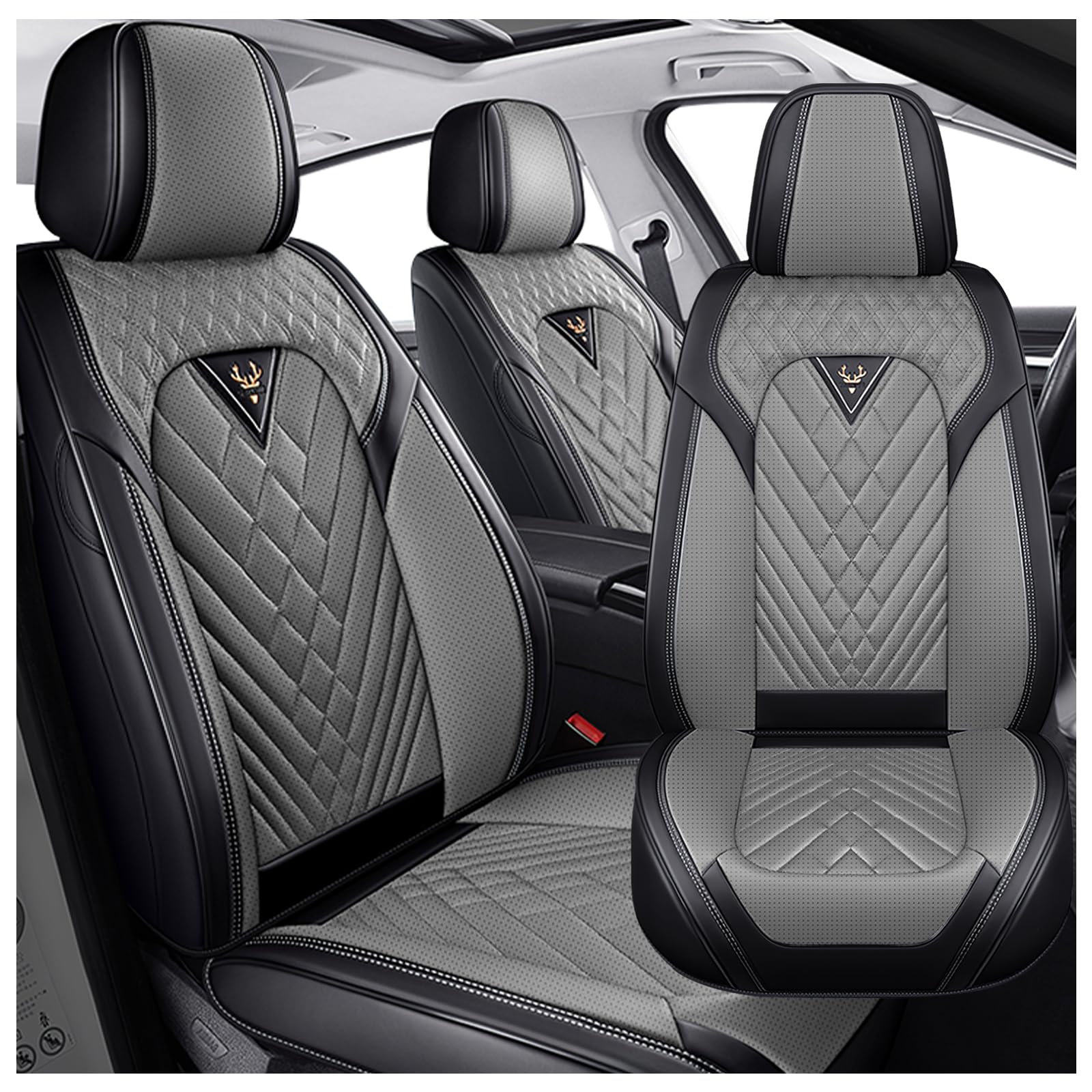 CRV Seat Covers Custom Fit for Honda CR-V 2000-2026, Waterproof Nappa Leather Ca