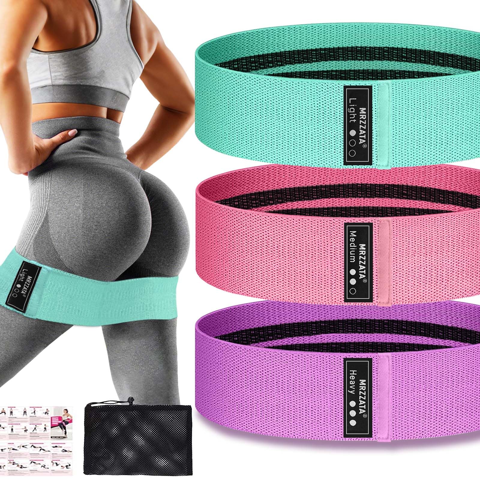 Resistance Bands for Working Out Hip and Legs, Fabric Booty Bands Set, Widen Exe