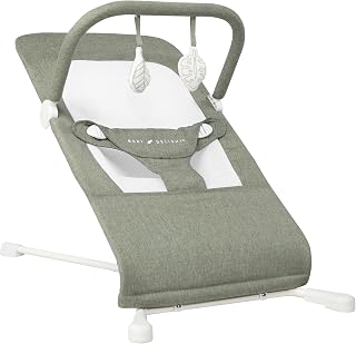 Baby Delight Highland Baby Bouncer, Sage Tweed | For Infants 0 – 6 Months, 3-Position Recline, Adjustable 3-Point Harness, Secure Locking Mechanism, Folds Flat
