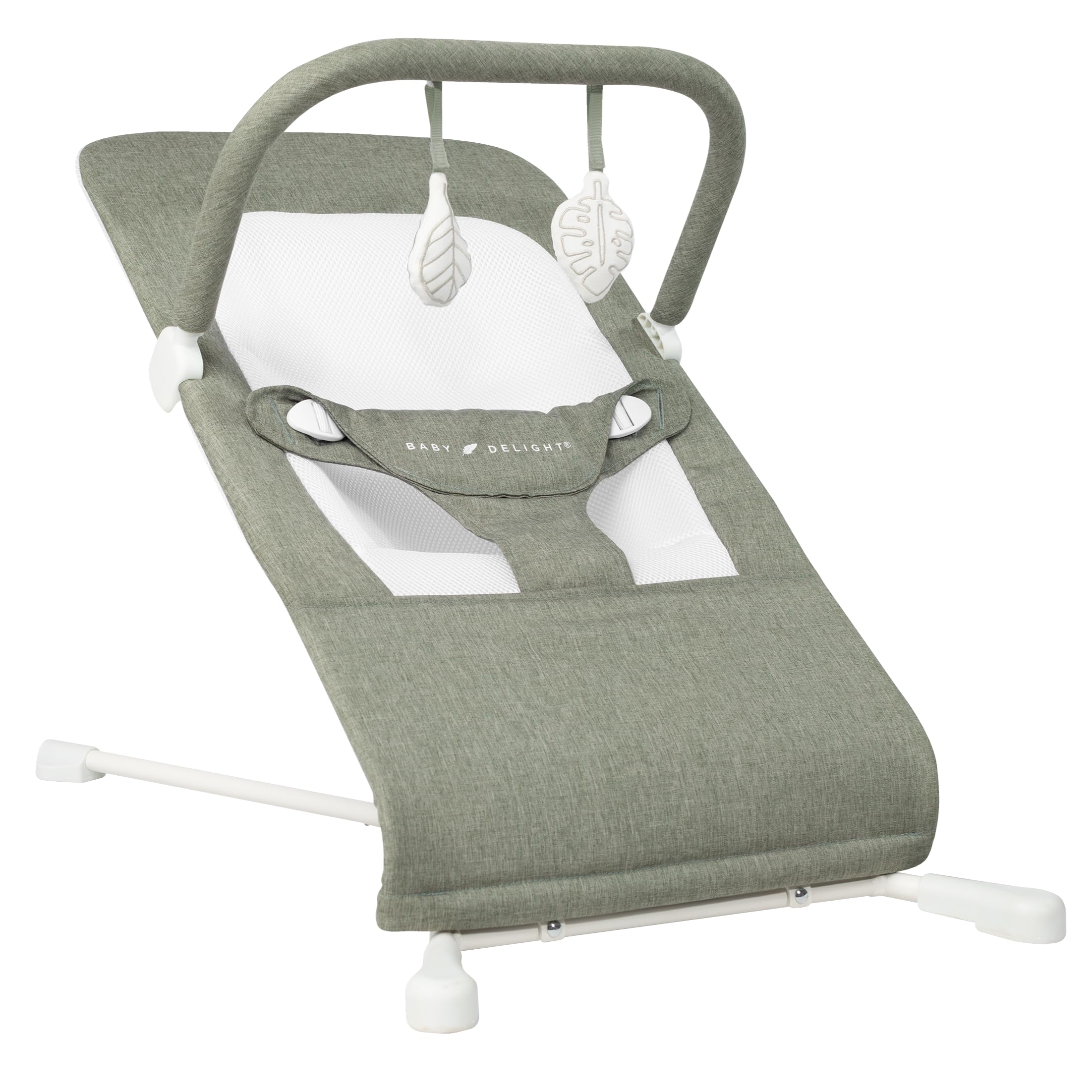 Baby Delight Highland Baby Bouncer, Sage Tweed | For Infants 0 – 6 Months, 3-Pos