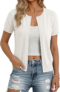 GRACE KARIN Womens Short Sleeve Cardigan Sweaters Lightweight Fall Outfits