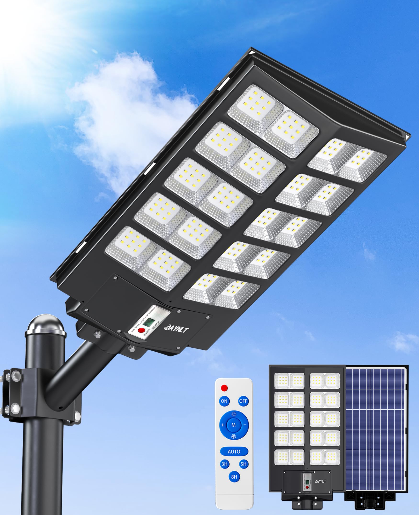 JAYNLT Y-10000W Solar Street Lights Outdoor,Parking Lot Lights Commercial | Ultr