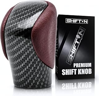 SHIFTIN Gear Shift Knob Shifter for Lexus ES GS GX is NX RC RX 200t 300 350 450h 450hL 350L F-Sport OEM Style Replacement (Rioja Red Rose/Carbon Fiber Pattern)