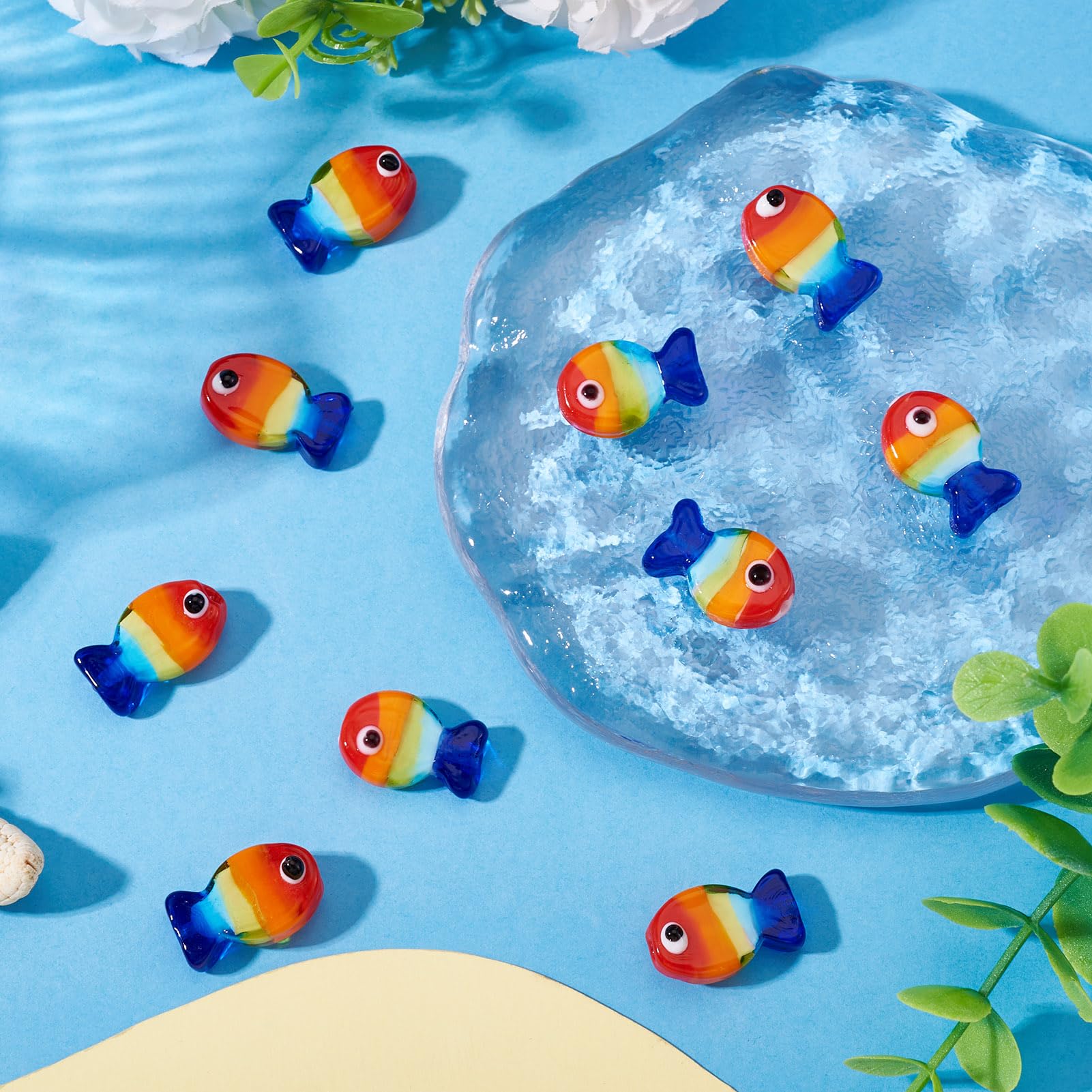 Fish Fish Animal Glass Beads Loose Spacer Beads for DIY Necklace Jewelry Making 