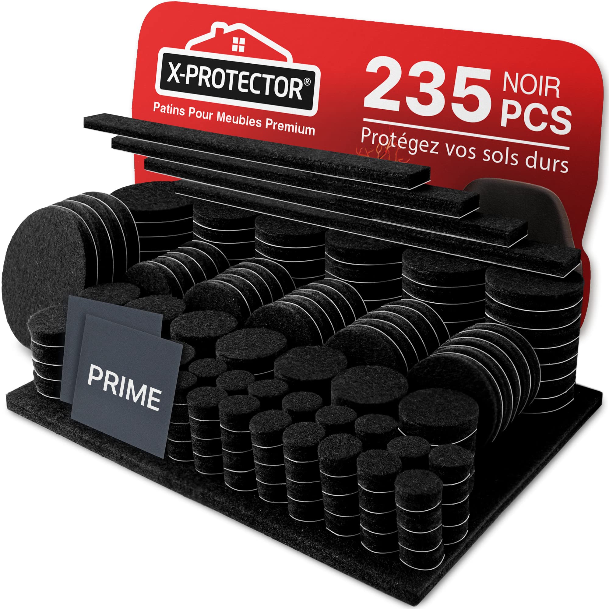 235 x X-Protector Self-Adhesive Felt Pads - Furniture Pads