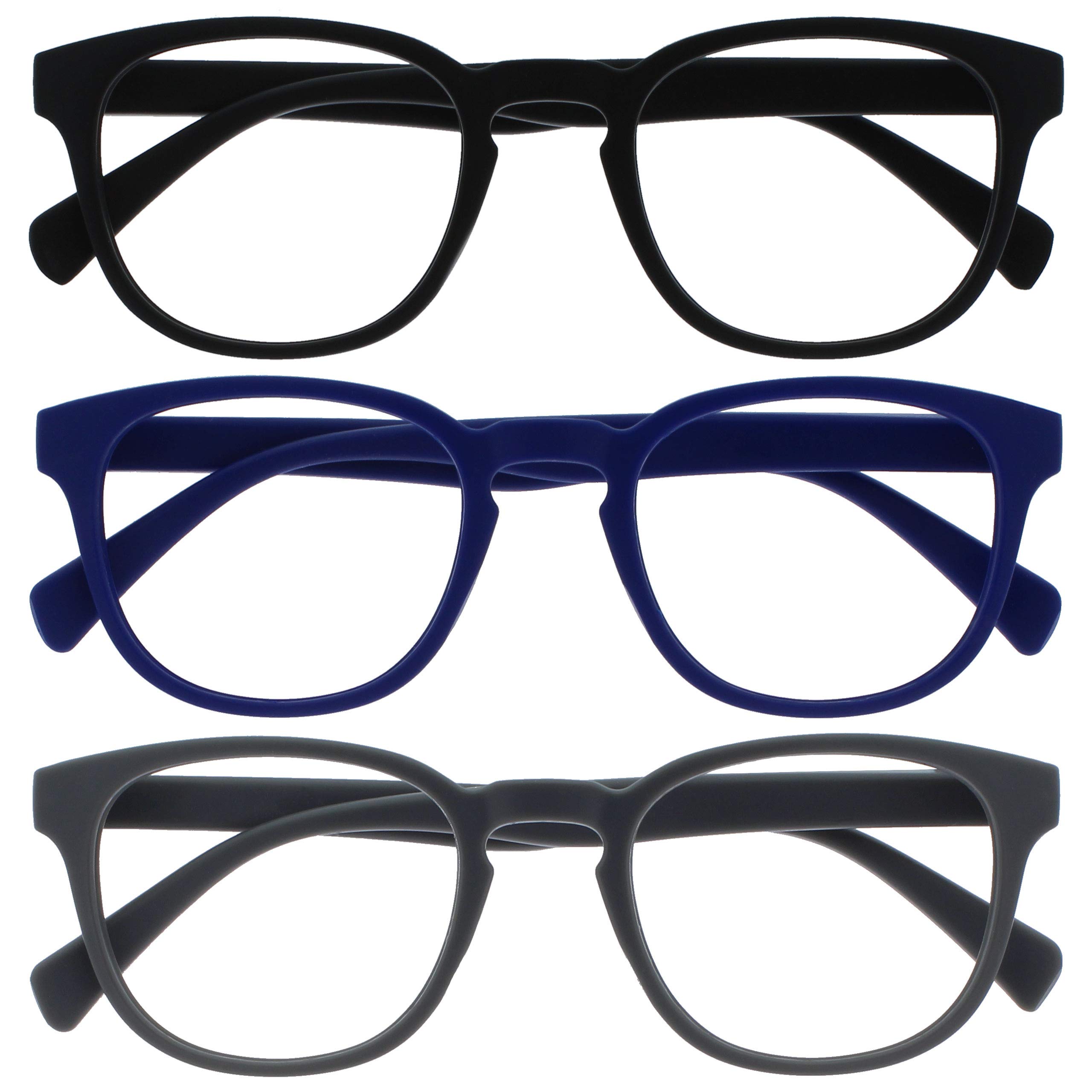 OPULIZE POP Reading Glasses for Women Men,Scratch Resistant Round Matt Frame wit
