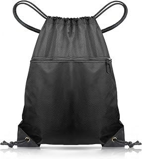 CHEPULA Drawstring Gym Bag, Large Sports Backpack String Swim Drawstring PE Bags for Women Men, Travel Beach School Bag with Waterproof