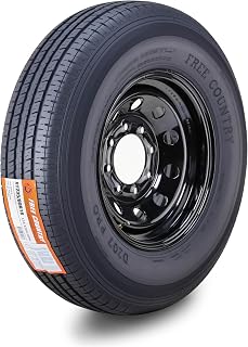 Free Country Trailer Tire Wheel ST235/80R16 10PR E 124N 8X6.5 Black Mod Rim | 8 Lug on 6.5" PCD Rim Load Range E 10-Ply Speed Rating N 88 MPH w/Featured Side Scuff Guard