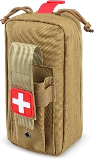 LIVANS MOLLE Medical IFAK Pouch, Tactical First Aid Pouch with Cross Patch | EMT Trauma Kit Everyday Carry Survival Bag, Rip-Away, Rapid Full-Access Design, Molle Accessories for Camping Hiking Travel