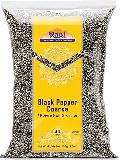 Rani Black Pepper Coarse Ground 28 Mesh (Table Grind) 3.5oz (100g) ~ All Natural | Vegan | Gluten Friendly | Non-GMO | Kosher | Product of Vietnam