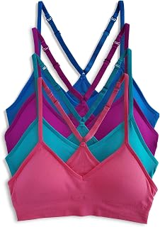 Kalon Women's 4 Pack Racerback Sports Bralette Seamless Comfort Bra