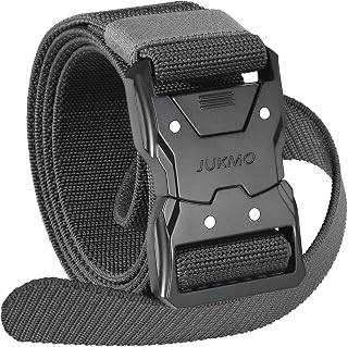 JUKMO Tactical Quick Release Belt, 1.5 Inch Nylon Belt with Heavy Duty Seat Belt Buckle