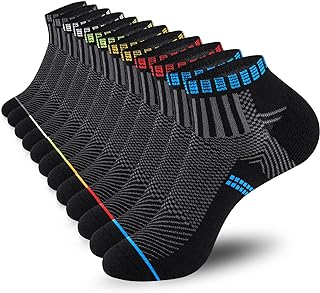 Men's Short Socks 6 Pairs, Short Socks Men Women Cotton, Ankle Running Socks, Breathable Terry Socks Suitable for Sports, Gym, Work, Home, Outdoor, Unisex Adult