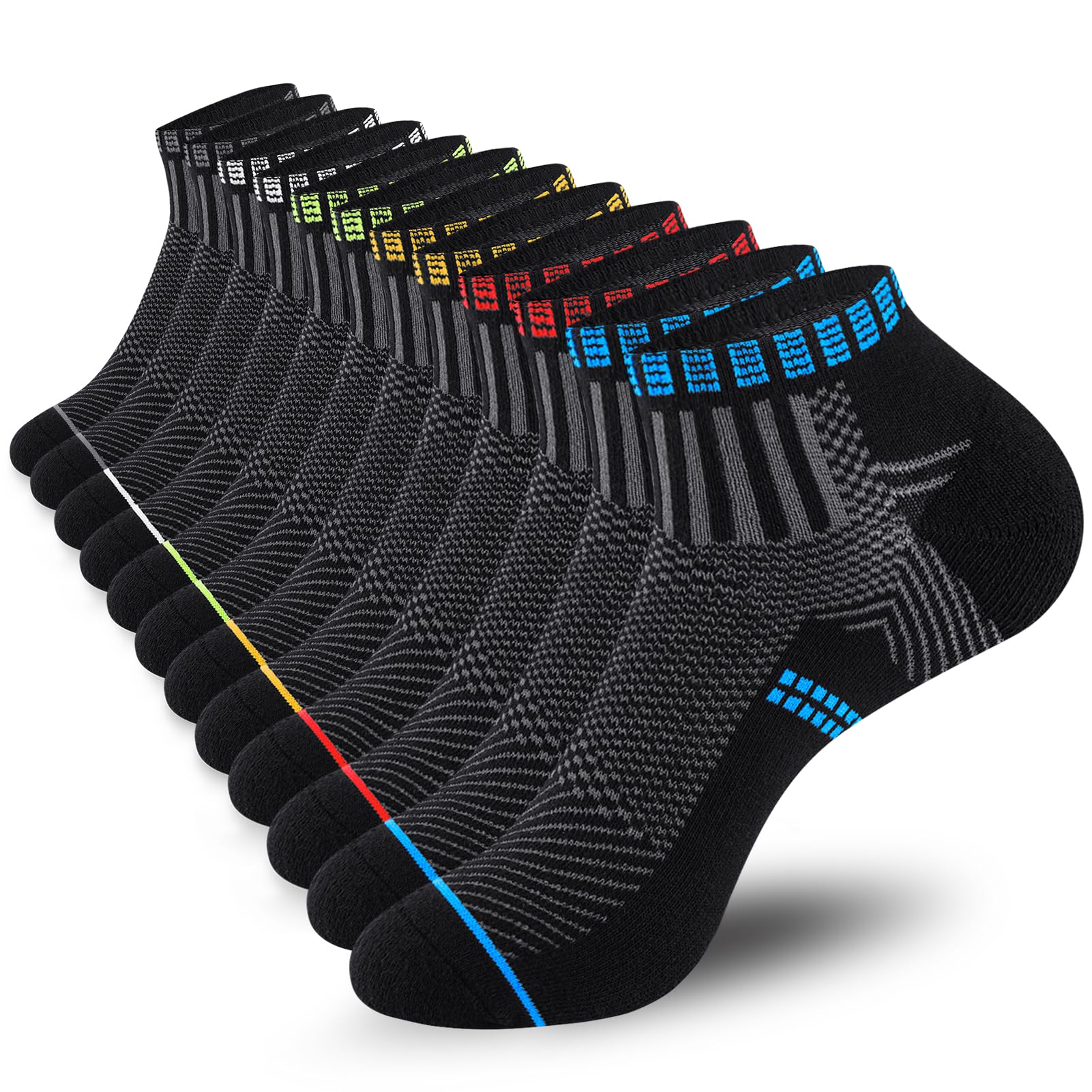 Men's Short Socks 6 Pairs, Short Socks Men Women Cotton, Ankle Running Socks, Br