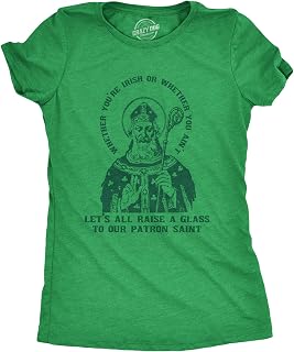 Crazy Dog Tshirts - Womens You're Irish Or Ain't Raise A Glass Humor St Patricks Day Graphic Tee (Heather Green) - XL - Divertente Donna Magliette