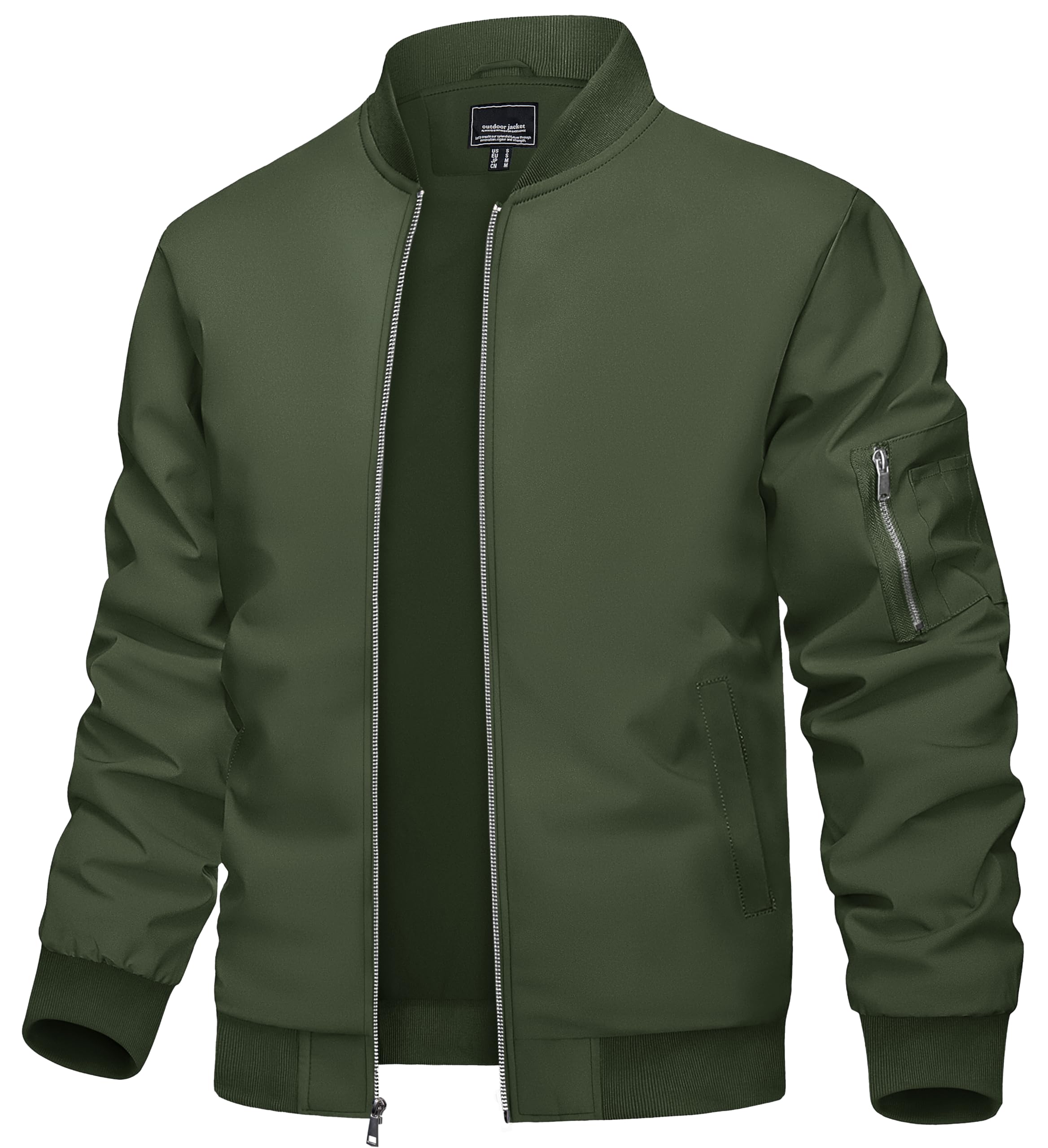 TACVASEN Men's Bomber Jacket Lightweight Casual Spring Fall Windbreaker Zip Up C