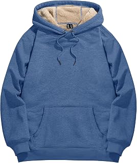 KEFITEVD Men's Sweatshirt, Winter Wear, Fleece-Lined, Cold Protection, Running, Pullover, Heavyweight, Workwear, Warm, Room, Thick, Sportswear, Hooded