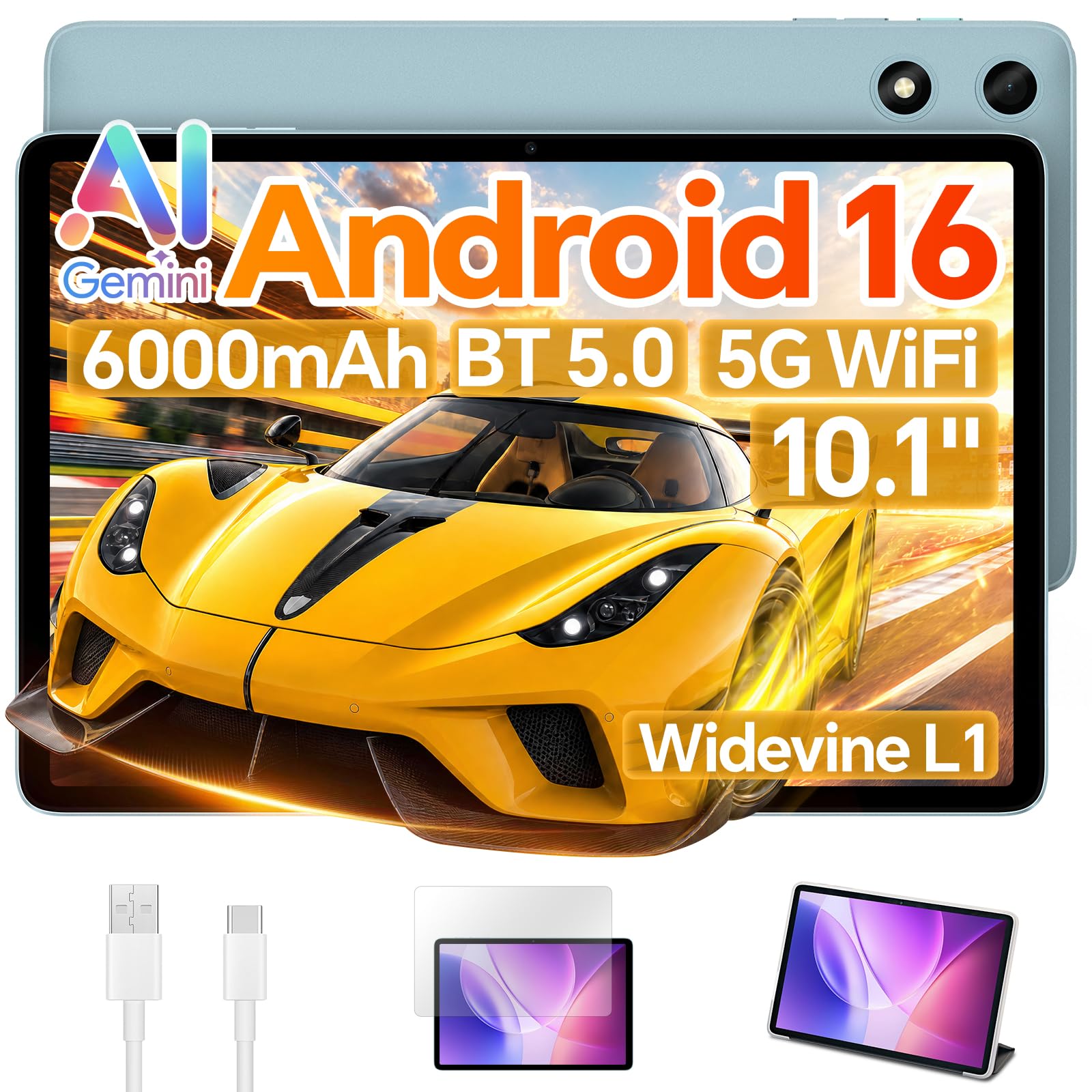 TECLAST P35 Tablet 10.1 Inch Android 16, 32GB+Support 2TB TF with Case | T7200 O