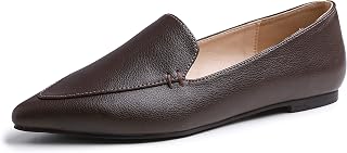 Feversole Women's Loafer Flat Pointed Loafers Fashion Flat Toe Comfortable Driving Office Shoes