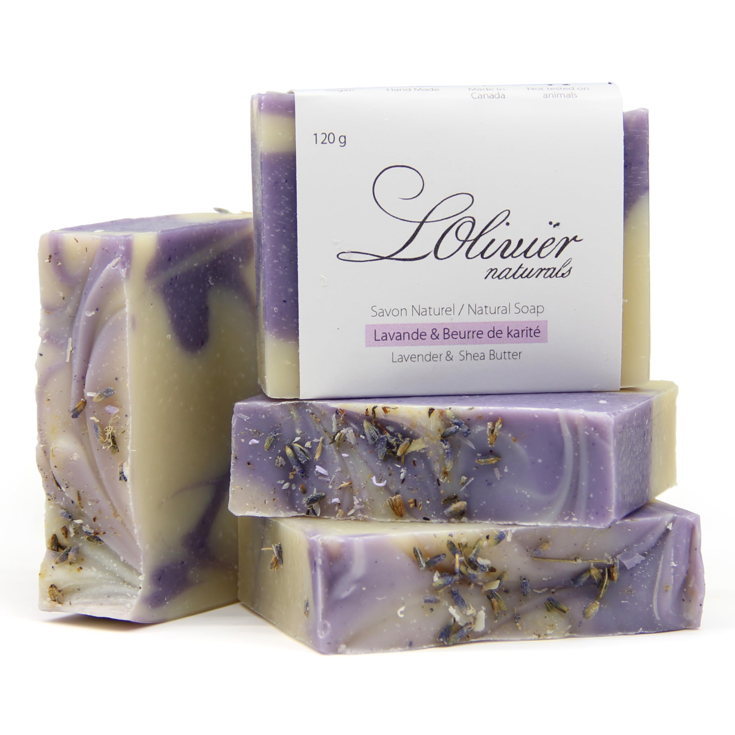 4 Pack Lavender Soap bar withShea Butter All Natural Bar Soap - Handmade Soap - 