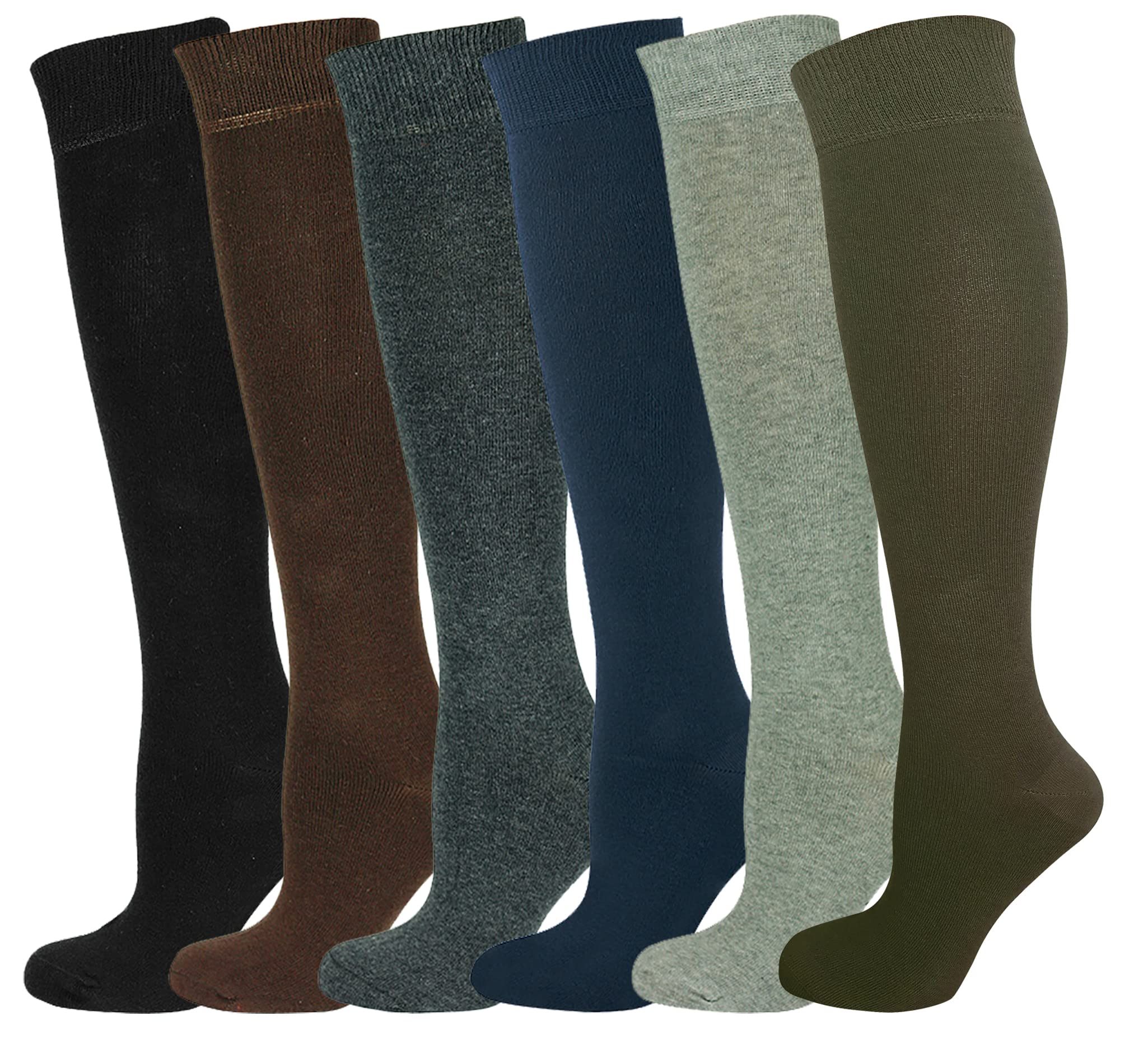 Mysocks Unisex Knee Socks Solid Colour Extra Fine Combed Cotton | Seamless Toe