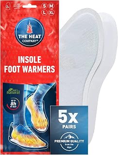 THE HEAT COMPANY Insole Foot Warmer - EXTRA WARM - 8 Hours Warm Feet | 100% Natural, Instant Heat, Foot Warmers, Air Activated, Insole Warmer for Men & Women, Sizes S, M, L, XL, 5,10 or 30 pairs