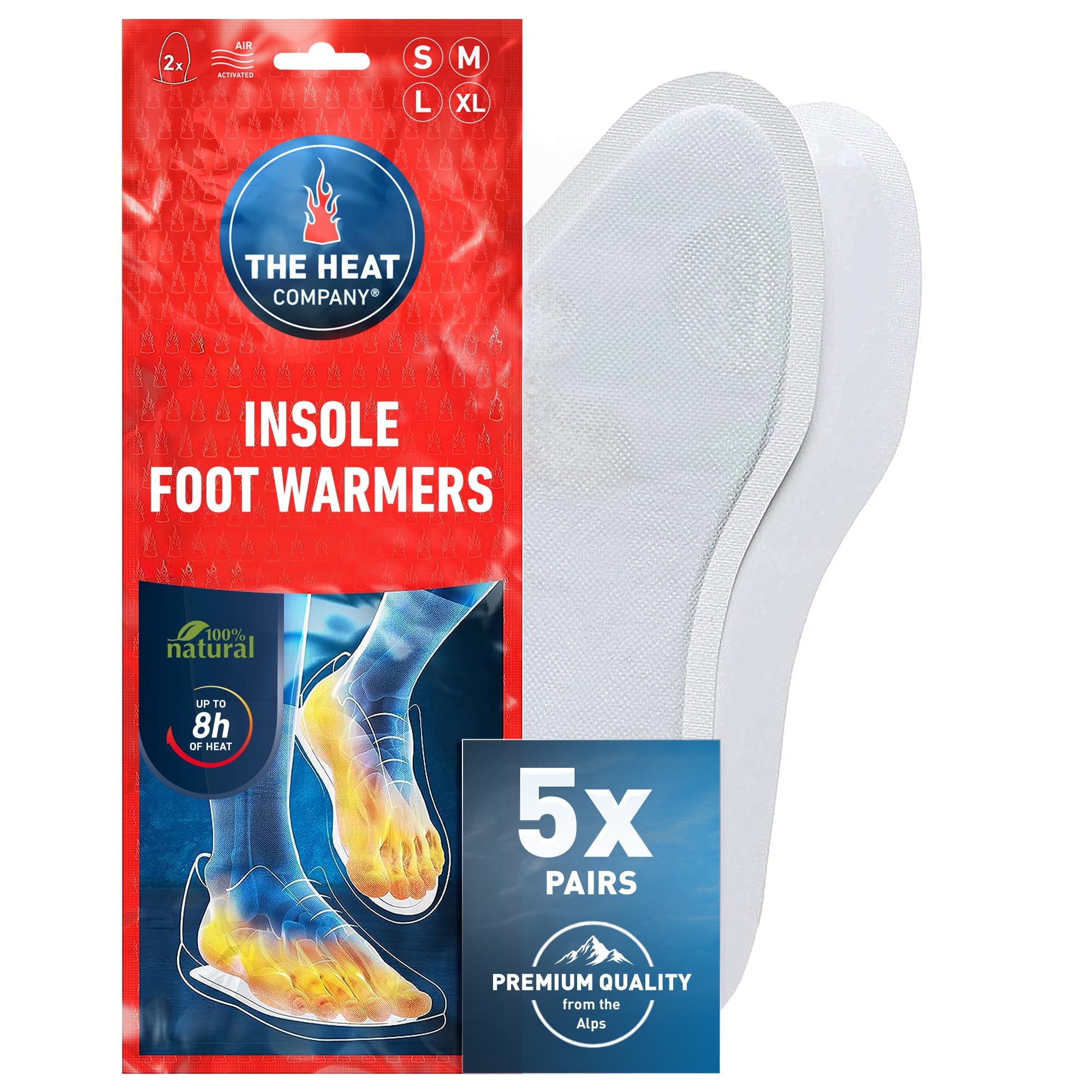 THE HEAT COMPANY Insole Foot Warmer - EXTRA WARM - 8 Hours Warm Feet | 100% Natu