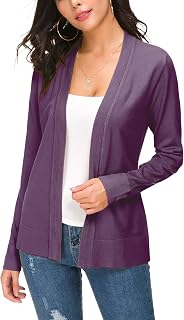 EXCHIC Women's Casual Long Sleeves V-Neck Open Front Knit Cardigan