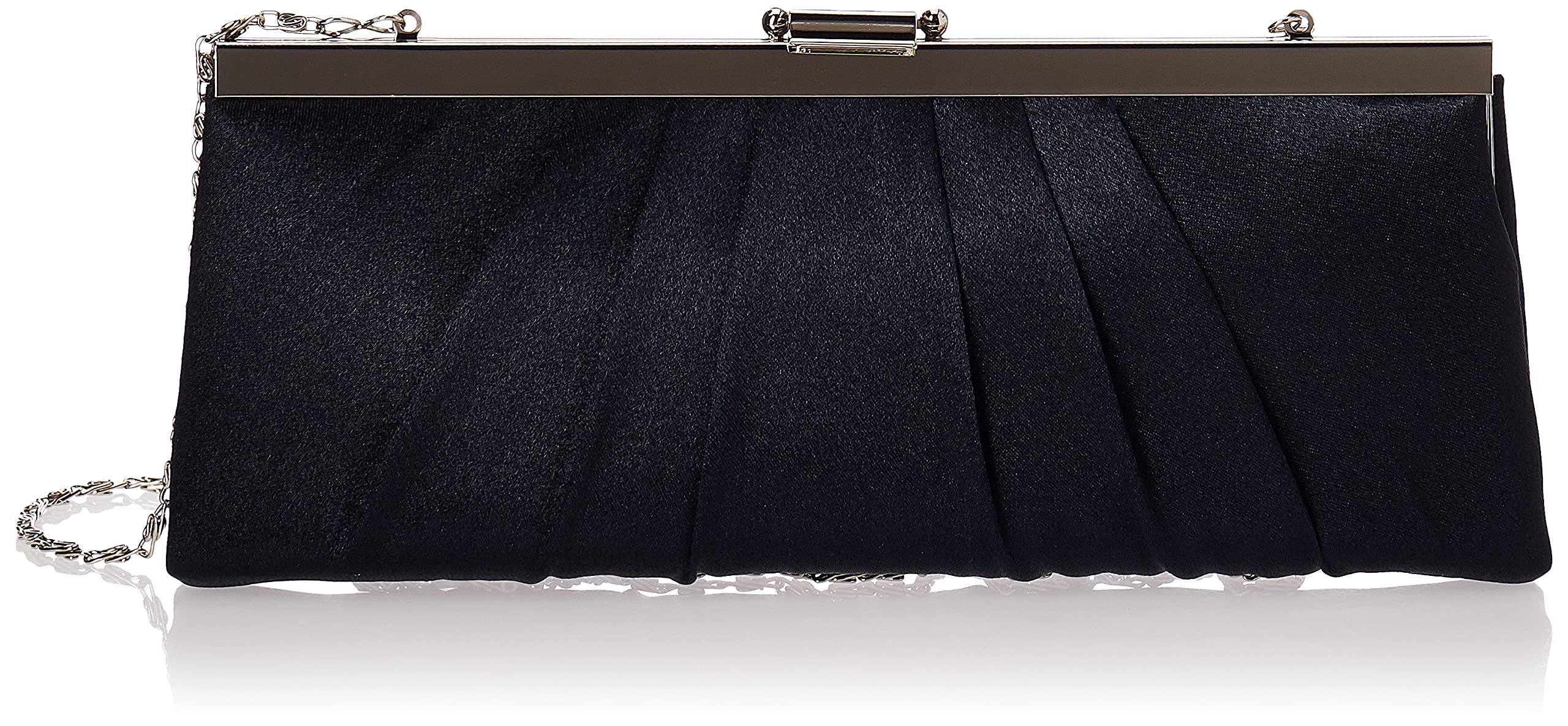 Jessica McClintock Blaire Women's Satin Frame Evening Clutch Bag Purse with Shou