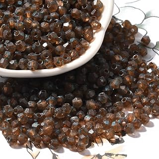 142pcs/10pcs 10g 4.5x3.5mm Small Faceted Bicone Beads Spacer Beads for DIY Jewelry Making Bracelet Necklace Earrings Dark Gold