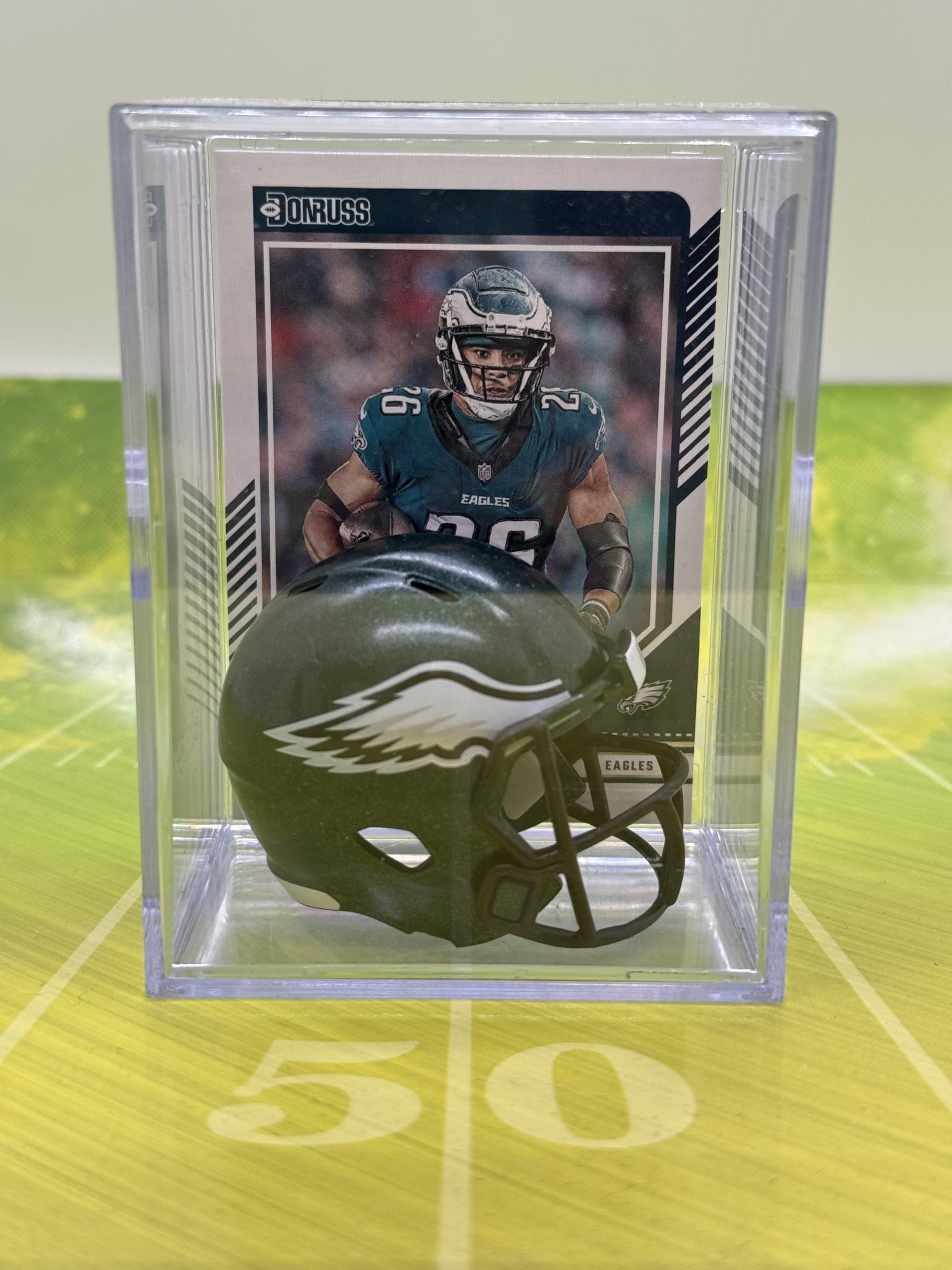 Philadelphia Eagles NFL Helmet Shadowbox w/Saquon Barkley card