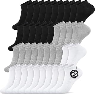 FALARY Men's Women's Sports Socks 10 Pairs Low Cotton Socks
