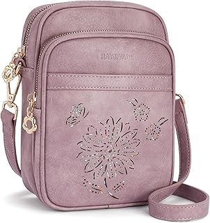 Small Crossbody Bags for Women, RFID Phone Purse with Card Slots, Triple Compartments Lightweight Shoulder Bag