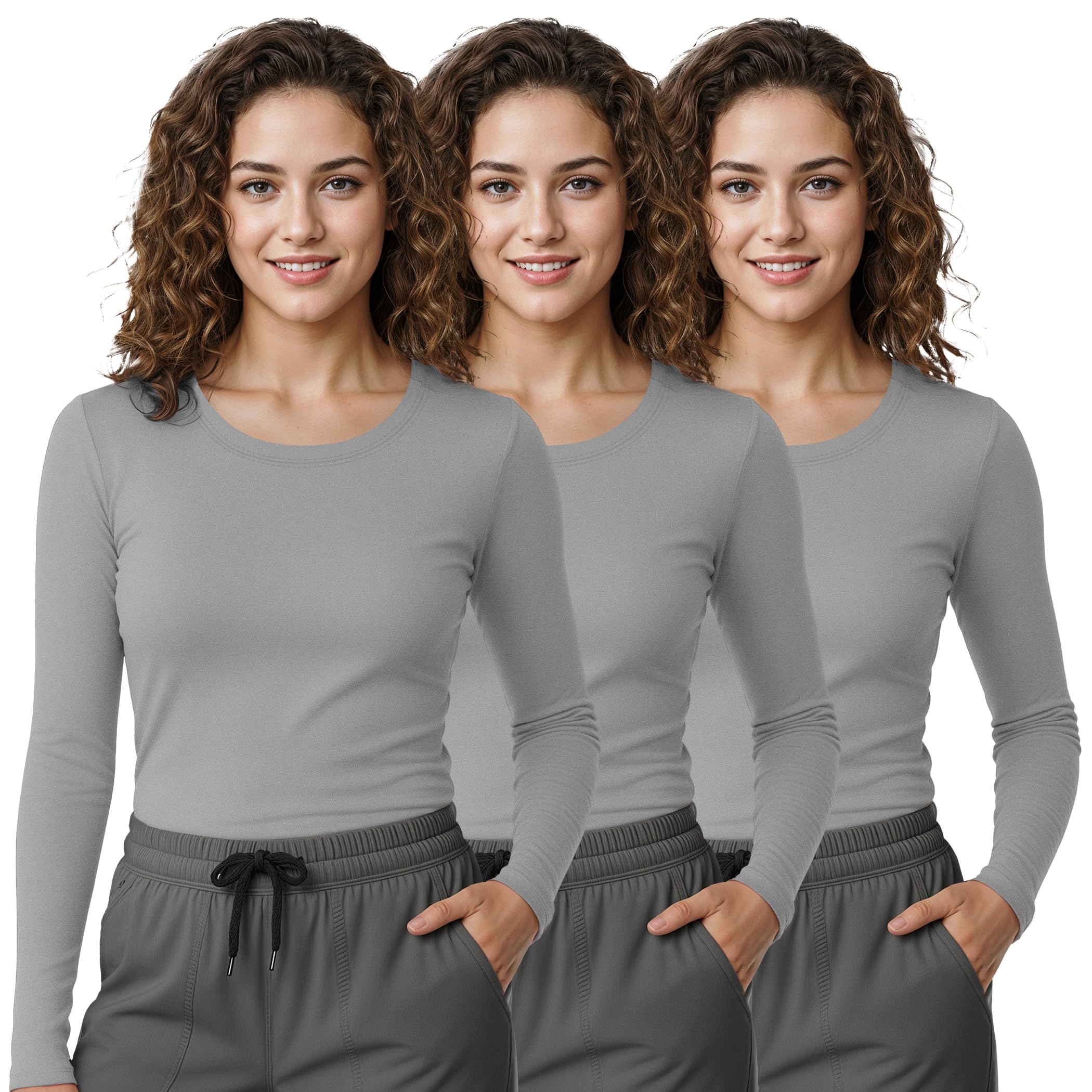 NY Threads Womens Slim Fit Long Sleeve Vest Vest Comfort Shirt