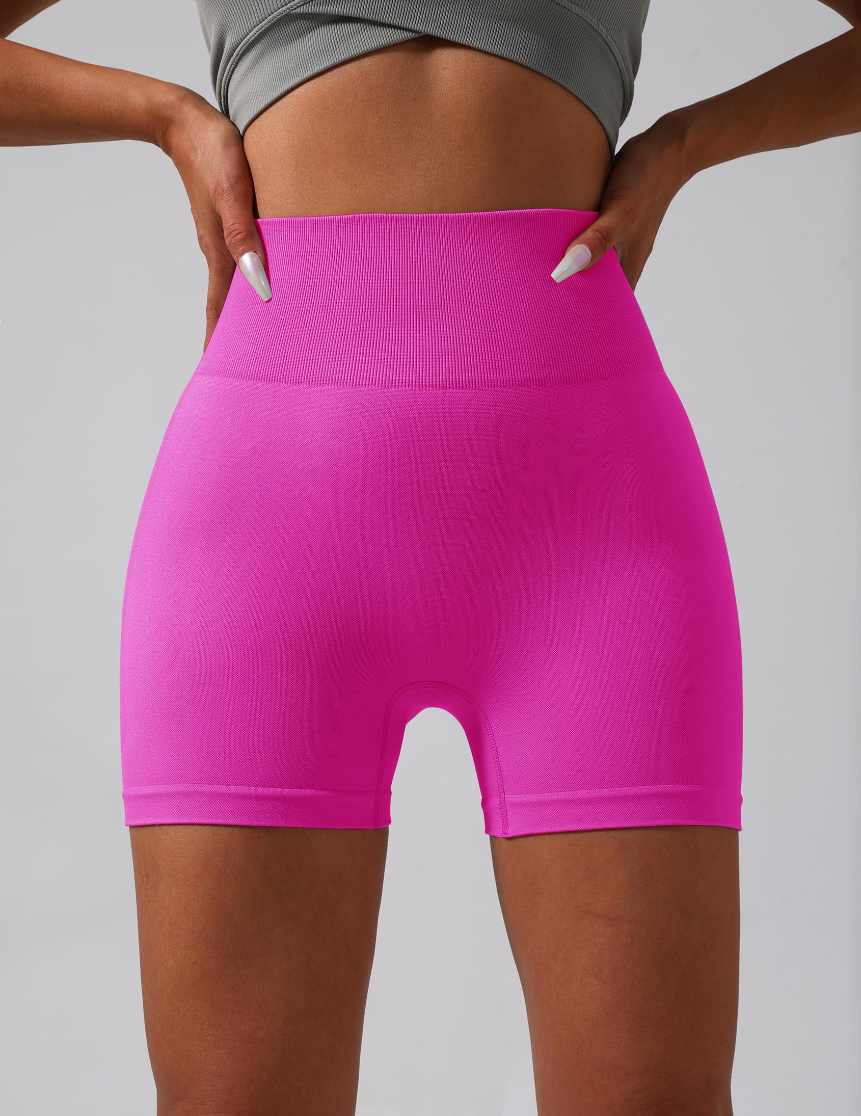 Pantaloncini da allenamento a compressione senza cuciture a vita alta per yoga