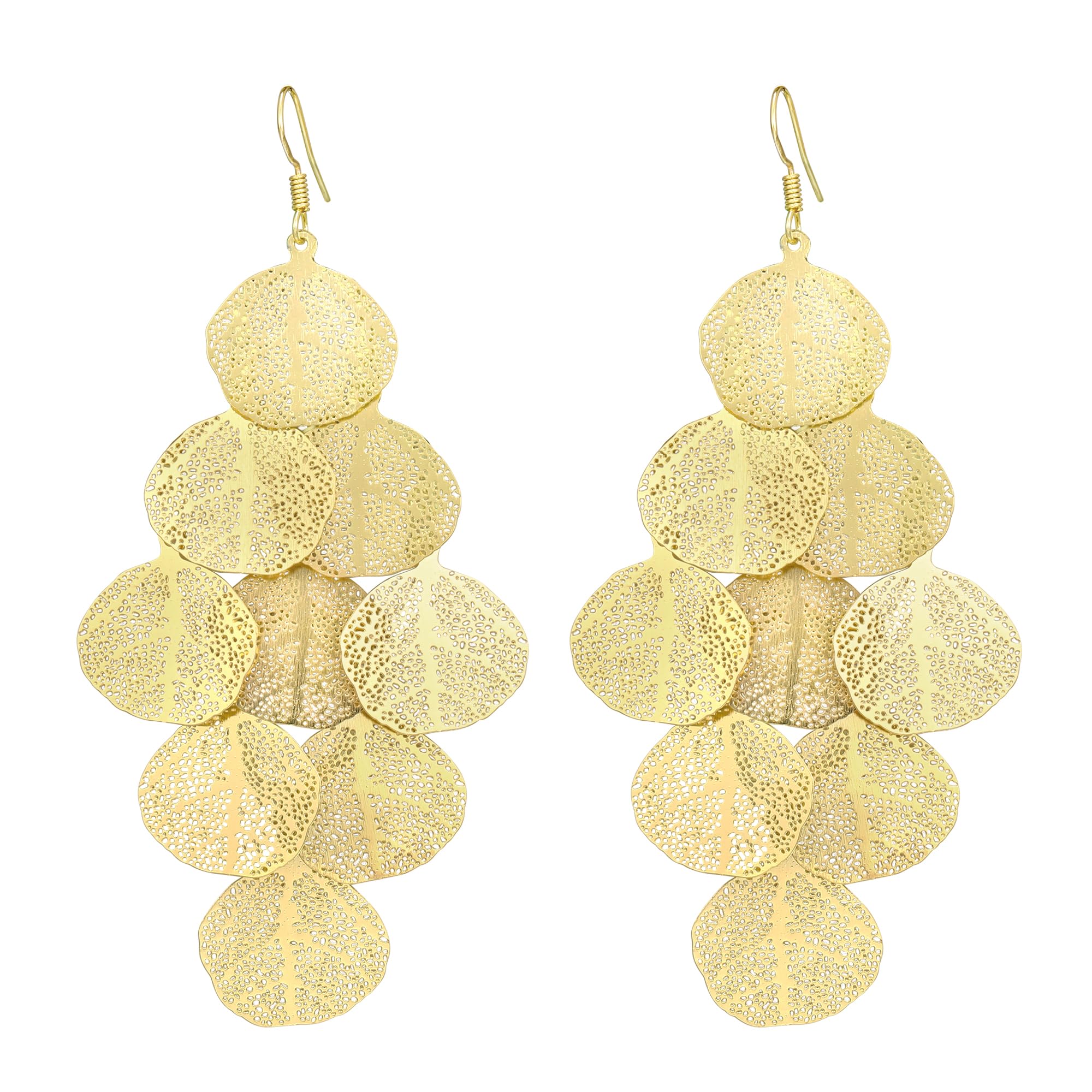 FANZE Statement Silver/Gold Plated Dangle Earrings for Women Trendy Tassel Drop 