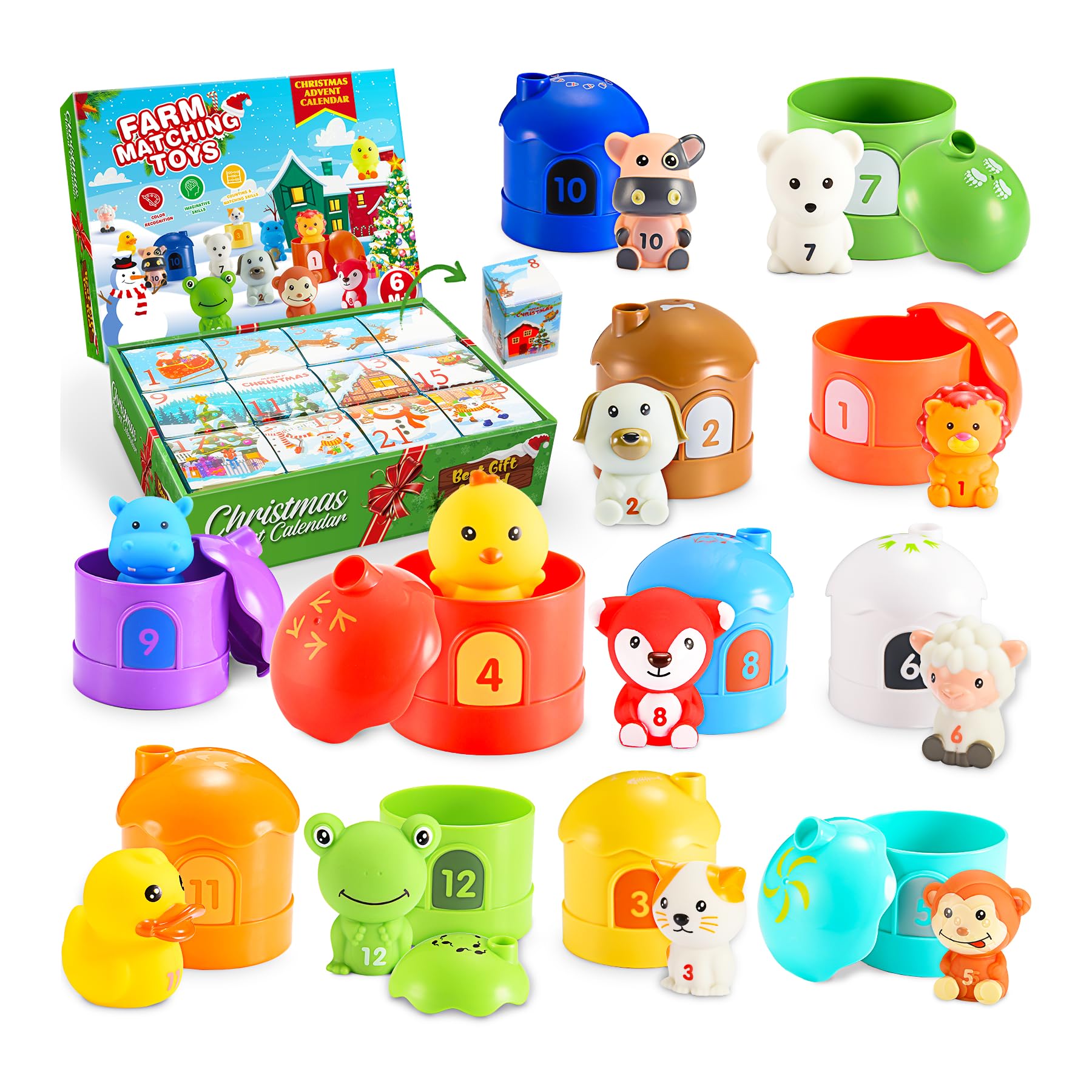 HappyGoLucky Advent Calendar 2026, Montessori Bath Baby Toys -24 Surprises | Far