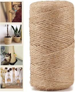 Natural Jute Twine, 1.5mm Twine, 1 Layer Thin Hemp Ribbon for Gardening, Plant Packaging, Art, Wedding Decoration, Packaging (1 Roll)