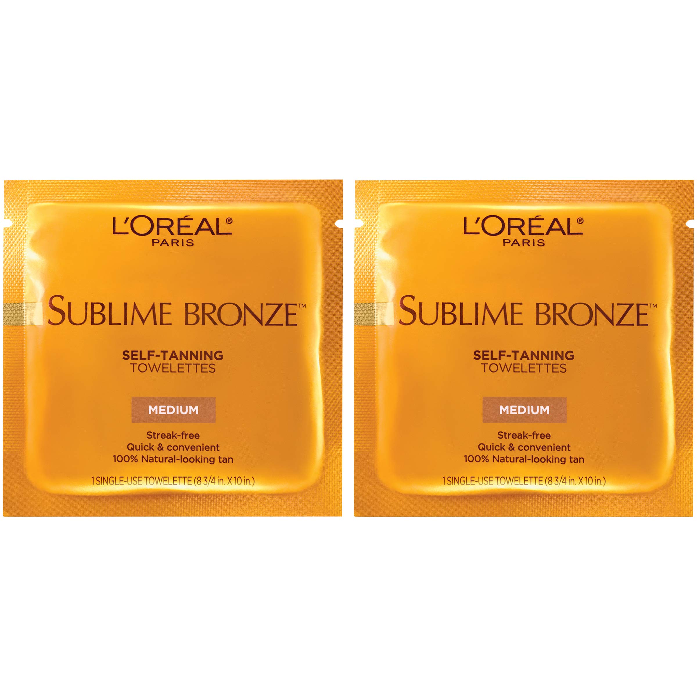 L'Oreal Paris Sublime Bronze Self Tanning Towelettes, Streak-Free, Natural Looki
