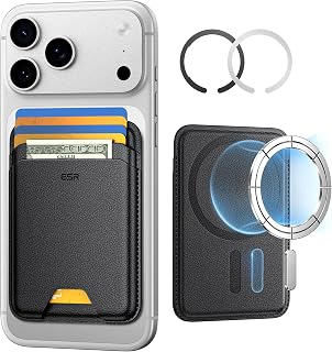 ESR for MagSafe Wallet, 5 Card Holder for Phone Case, RFID Blocking | MagSafe Sticker Included, Slim Magnetic Wallet for iPhone 18 Pro/Pro Max, 17/16/15/14/13/12 Series, Selected Samsung, Black