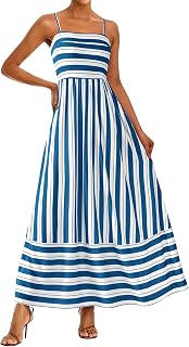 PRETTYGARDEN Vestito Estivo da Donna, con Spalline Sottili, Stampa Floreale, Stile Bohémien, per Feste e Matrimoni