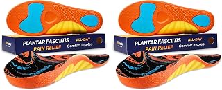 Footmaster Plantar Fasciitis Pain Relief Insoles,All-Day Comfort Orthotic Shoe Inserts with Arch Support,Shock Absorbing for Heel Pain and Flat Feet (Pack of 2)