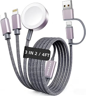 2026 Travel Essentials for Apple Watch Charger,Cruise Vacation Camping Essentials,iPhone Charger,Multi Charging Cable,3 in 2 Charging Docks for iWatch Series 12 11-2/Ultra,iPhone 18 17-12,Car