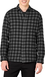 Amazon Essentials Herren Langärmeliges Flanellhemd, Schmale Passform