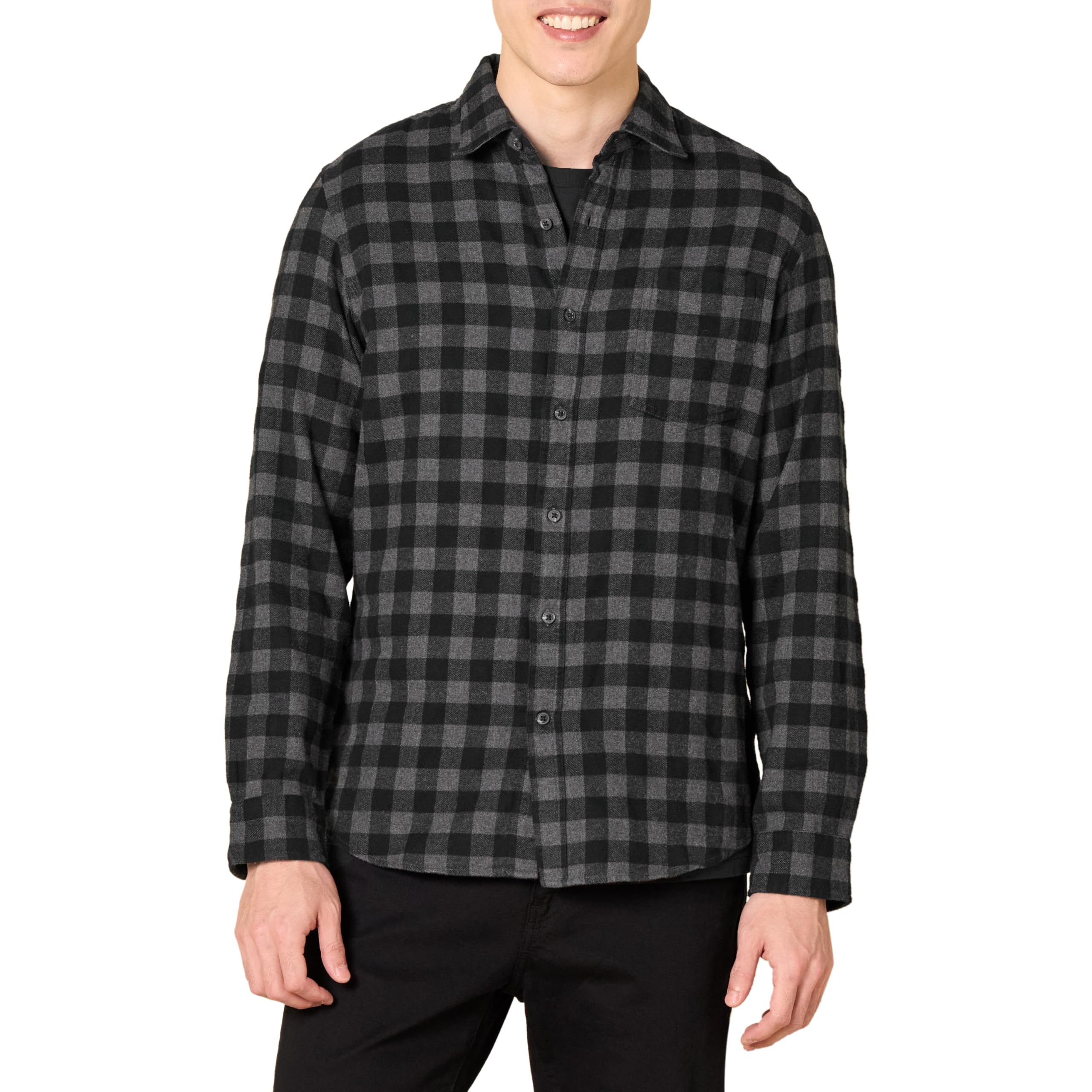 Amazon Essentials Herren Langärmeliges Flanellhemd, Schmale Passform
