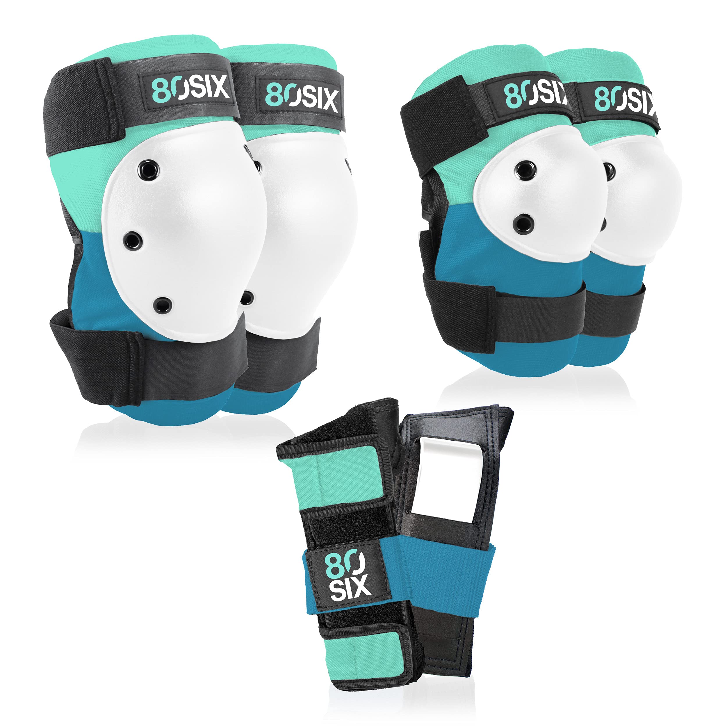 80SIX Multi-Sport Pad Set– Protective Gear for Skateboarding, Biking, Roller Ska