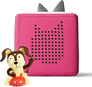 Toniebox 1 Audio Player Starter Set with Bilingual Playtime Puppy - Listen, Learn, and Play with One Huggable Little Box - Pink [English/French]